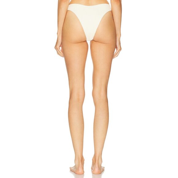 HAIGHT. Ribbed Leila Bikini Bottom in White Clay - Picture 3 of 4